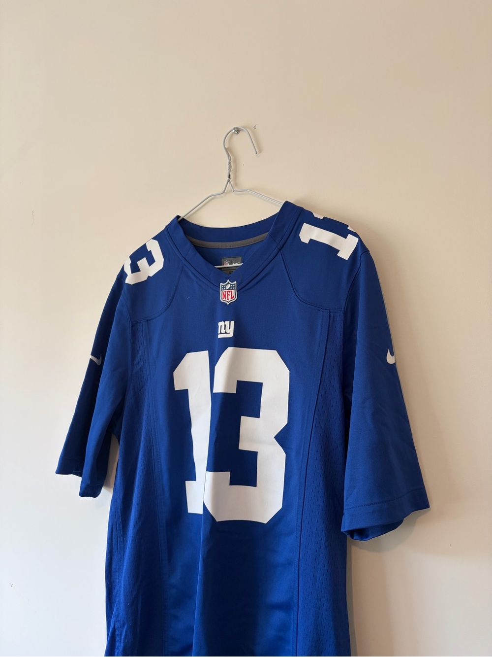 Nike NY Giants #13 Beckham Jr Football Jersey with White Accents